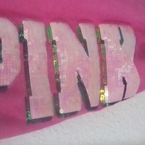 RARE Victoria's Secret Pink Label Drawstring Sweat Pants Medium Sequins So Soft